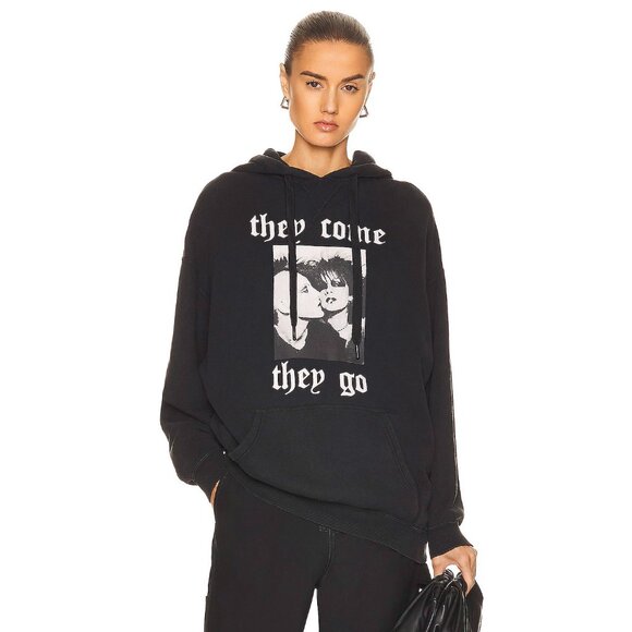 R13 "They Come They Go" Hoodie in Black, size XS - Picture 1 of 12